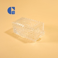 Flacon de parfum de luxe 100 ml en verre gaufré carré losange, transparent, avec bouchon à vis, vide, pour emballage cosmétique