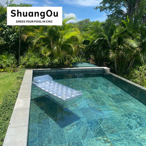 <span class=keywords><strong>Azulejos</strong></span> para Piscina Antideslizantes de Alta Calidad, 300x600 mm, Color Azul <span class=keywords><strong>Verde</strong></span>, Aspecto de Piedra, Porcelana, para Paisajismo de Estanques y Terrazas - Product Image 1