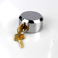 Cadenas rond dissimulé de 73 mm en acier, type hockey puck, avec 2 clés en laiton massif et supports