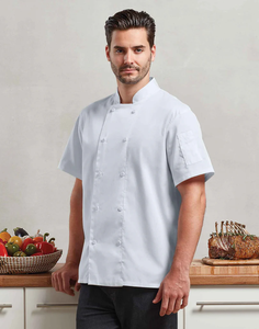 Ristorante autunnale traspirante <span class=keywords><strong>da</strong></span> <span class=keywords><strong>uomo</strong></span> a maniche corte <span class=keywords><strong>da</strong></span> <span class=keywords><strong>uomo</strong></span> che cuoce uniforme <span class=keywords><strong>da</strong></span> lavoro <span class=keywords><strong>da</strong></span> <span class=keywords><strong>Chef</strong></span> <span class=keywords><strong>da</strong></span> cucina per Hotel - Product Image 2