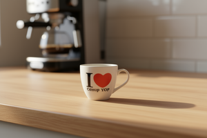 Tazza in Ceramica 630ML con Motivo a Cuore Serigrafato per Uso Domestico - Product Image 2