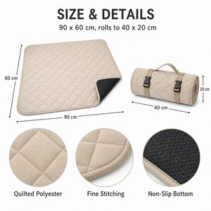 Coussin de voyage pliable matelassé pour chiens de petite, moyenne et grande taille, facile à nettoyer, lavable en machine, intérieur/extérieur, antidérapant - Product Image 4