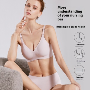 <span class=keywords><strong>Soutien</strong></span>-<span class=keywords><strong>gorge</strong></span> d'allaitement une pièce à boucle avant pour femmes enceintes Anti-affaissement Triangle Coupe Forme Mince Allaitement-Grand - Product Image 2