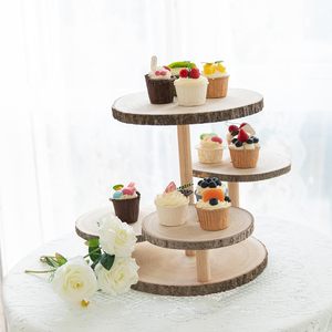 Bền vững phong cách khác nhau genmous 4 lớp mộc mạc bánh bằng gỗ & cupcake đứng cho ngày sinh nhật đám cưới Đảng - Product Image 3