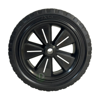 Roues en caoutchouc de 7 pouces de haute qualité Pneus texturés rhombiques Roues creuses à noyau en plastique Roulettes silencieuses et résistantes à l'usure