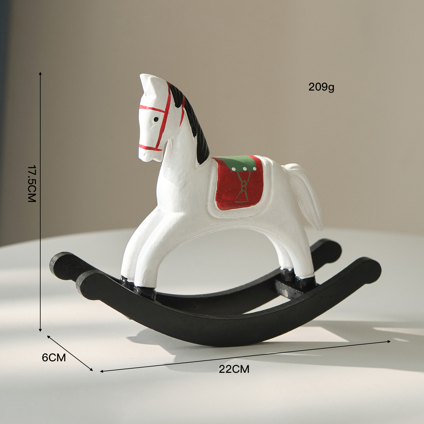 Large rocking horse, white