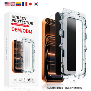 Protection d'écran OEM personnalisée avec logo, confidentialité 9H, pour <span class=keywords><strong>iPhone</strong></span> 17 ProMax, en verre trempé anti-<span class=keywords><strong>espion</strong></span>, avec outil d'alignement automatique, installation facile - Product Image 1