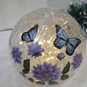 Luce Led palla di vetro di natale sfera stampata ornamento tedesco decorazioni in vetro di natale - Product Image 3