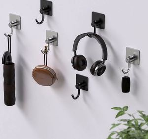 WEKIS Stainless Steel Self-Adhesive Eco-Friendly Multifunction Wall <b>Hook</b> Removable <b>Bathroom</b> Shower Towel Hanger Metal Design - Product Image 3