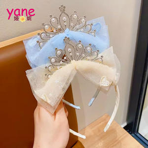 Fascia per capelli ricamata con fiocco in maglia da <span class=keywords><strong>bambina</strong></span> - Product Image 2