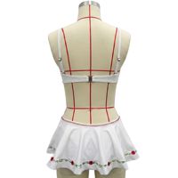 Bas de maillot de bain mini taille basse à volants, avec bordure en crochet et broderie personnalisée, en tissu recyclé, pour maillot de bain bikini