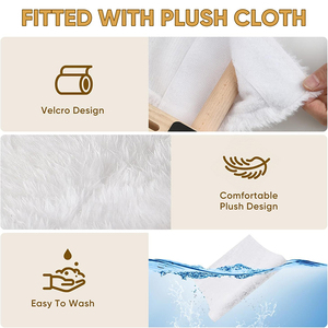 Proveedores pequeña ventana instalar mascota gato hamaca 4 estaciones cómodo cálido madera maciza blanco felpa rectángulo gato cama colgante - Product Image 5