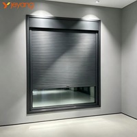 Fenêtre coulissante en aluminium avec volet de sécurité intégré, anti-effraction, design avec volet roulant intégré