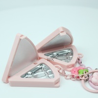 Étui compact pour blush triangulaire avec miroir, porte-clés, palette de maquillage portable, emballage cosmétique, fournisseur OEM