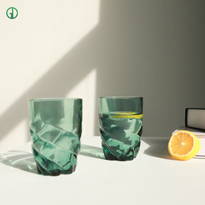 Taza de té de vidrio de borosilicato alto torcido personalizado, taza de agua para el desayuno doméstico, vasos de colores, vaso alto para beber Highball - Product Image 4