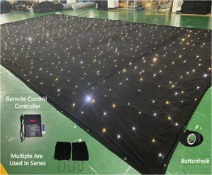 Rideau de scène LED matriciel en tissu étoilé, toile de fond RVBW en PVC pour événements hôteliers et fêtes, mode de contrôle DMX512 3*6 - Product Image 1