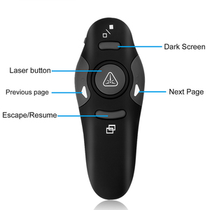 2.4GHz USB thuyết trình không dây từ xa con trỏ laser bút màu đỏ RF <span class=keywords><strong>PowerPoint</strong></span> Clicker apresentador PPT điều khiển trình - Product Image 2