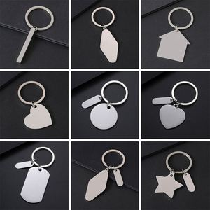 พวงกุญแจเปล่าสเตนเลสดีไซน์รูปสี่เหลี่ยมขนมเปียกปูนสุดสร้างสรรค์รองรับการทำเครื่องหมายด้วยเลเซอร์ - Product Image 5