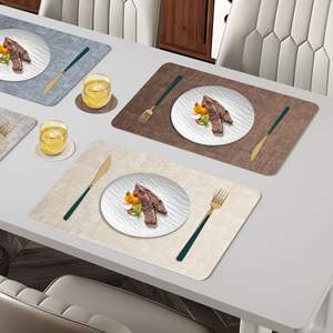Sous-plat carré en cuir anti-repassage de style moderne, de haute qualité, pour <span class=keywords><strong>table</strong></span> à manger, isolation thermique, réutilisable, pour bols à thé, tapis, coussinets - Product Image 2