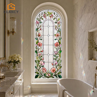 Bogenfenster Aluminium Buntglasfenster Französische Fenster für Haus Villa Badezimmer