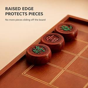 <span class=keywords><strong>Jeu</strong></span> <span class=keywords><strong>d</strong></span>'échecs chinois pliable XLAN, plateau en bois massif avec poignée en cuir, pièces 9x10, <span class=keywords><strong>pour</strong></span> l'extérieur, la maison, ou comme cadeau - Product Image 5