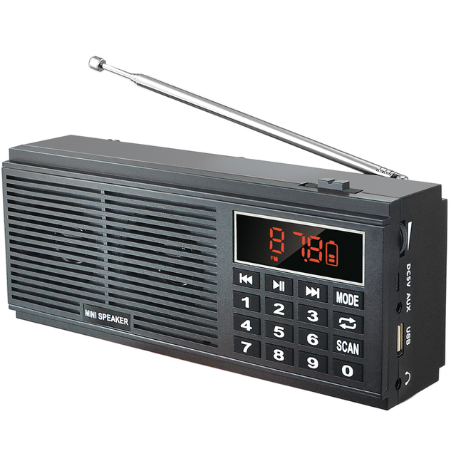 LCJ L-518 MP3 Player Speaker AM/FM Portable Radio Receiver with Usb Input and Sd Card Slot