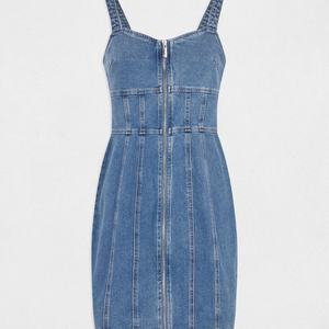 ชุดเดรสยีนส์ยืดสำหรับผู้หญิง ลดราคาสุดฮอตซัมเมอร์ 2025 ชุดรอมเปอร์ซิป กระโปรงยีนส์ทรงเข้ารูปสั้น - Product Image 6