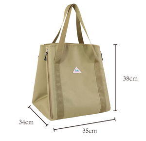 กระเป๋าโท้ทผู้หญิงแบบมีซิป ขนาดใหญ่ รับน้ำหนักได้มาก เป็นมิตรกับสิ่งแวดล้อม ทำจากผ้าไม่ถักทอ ใช้ซ้ำได้ สกรีนโลโก้ได้ - Product Image 5