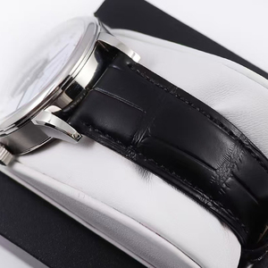 Classic High Quality Mens Luxury <b>Watch</b> Silver <b>Case</b> White Dial Black Leather Strap Automatic Tourbillon Sapphire Waterproof Power - Product Image 5