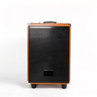 Speaker Retro Berbahan Kayu, Speaker Portabel Tekstur Premium, Sudut Anti Jatuh Berbahan Logam, Bodi Persegi Kokoh, Jaring Sarang Lebah