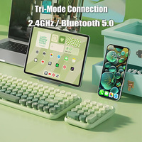 Portable Wireless Numeric Pad 2.4G Dual Mode Connection Number Keyboard 18-Key Retro Round Keycaps for Pc/Desktop/Laptop