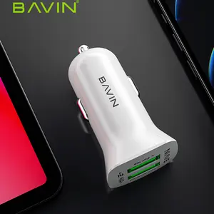 BAVIN taşınabilir Mini evrensel USB araba şarjı 2.4A hızlı araba şarjı araba şarjı çift usb'li şarj aleti Port PC253