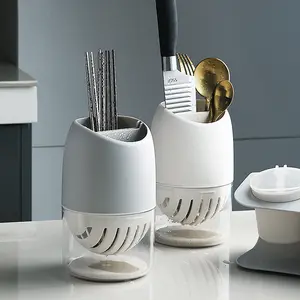 New Arrival Plastic Kitchen Countertop Organizer Chopstick Flatware Knife Utensil Crock Cutlery Drying Storage Holder