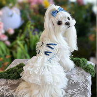 Robe de princesse florale pour chien avec nœud papillon, vêtements mignons et luxueux pour petits chiens et chats, tenue d'été respirante pour chiot, idéale pour les anniversaires