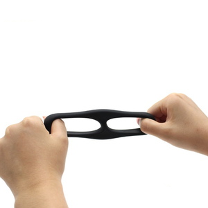 Anillo para Pene de Silicona con Doble Orificio, Color Negro, Accesorio Sexual Masculino para Estimulación y Retraso de la Eyaculación - Product Image 3