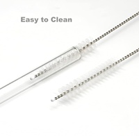 Lot de 4 pailles réutilisables de 12 pouces avec brosse de nettoyage pour gobelets Stanley & Yeti de 30 à 40 oz