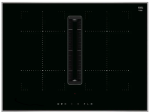 Plaque de cuisson à Induction NEG en verre cristal poli noir 4 zones de cuisson avec extracteur à tirage vers le bas - Product Image 2