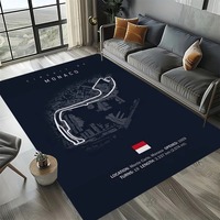 Tapis décoratif sur mesure sur le thème du sport automobile de Formule 1, tapis pour les amateurs de course, tapis imprimé circuit de F1 Imola Monaco, tapis quatre saisons