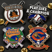 Fabrik OEM Maßgefertigte Cooperstown-Style Baseball-Anstecknadel Zinklegierung Emaille-Abzeichen Personalisierter Teamname Sportverein Souvenir