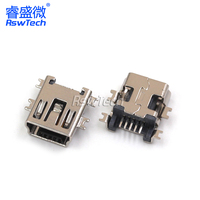 OEM mikro USB 10pin konektor pengisian Port soket 3.0 Tipe A wanita bersudut Diy konektor pemasok Mini USB konektor