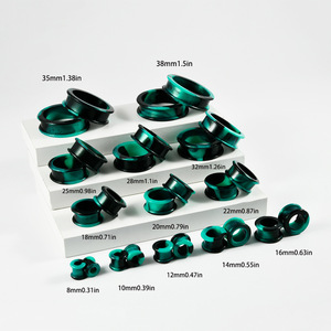 Expansores de Oreja de Silicona de Alta Calidad al por Mayor, Colores Variados, Doble Abertura, Joyería para Piercing, 8mm-38mm para Uso Diario - Product Image 2