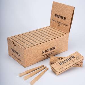 Cônes en papier vides personnalisables avec logo, 84mm/109mm, en gros – Tubes en papier de riz translucide à combustion lente pour usage manuel/machine - Product Image 2