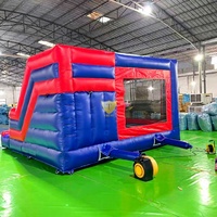 Château gonflable commercial d'extérieur avec toboggan et aire de jeux pour enfants