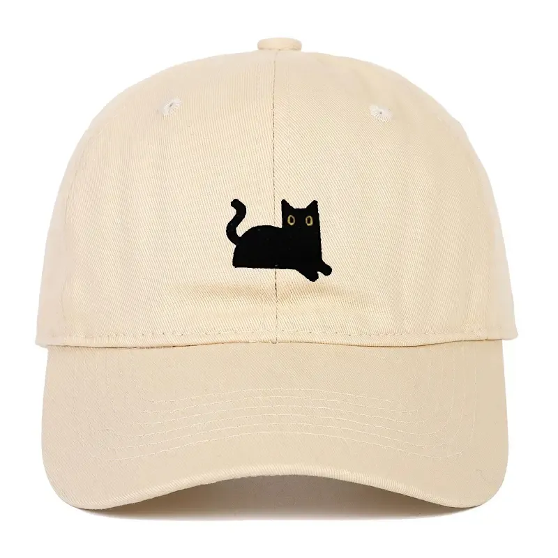 男性と女性のためのJX黒猫刺Embroideryソフトトップ野球帽、屋外のための夏の太陽の帽子