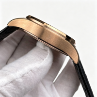 Montre mécanique pour homme de luxe en or rose avec tourbillon, cadran noir, affichage jour/nuit, montre automatique de haute qualité pour les affaires