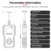 Herramienta de Diagnóstico Automotriz OEM y ODM de Fábrica BM550 6V/12V/24V con Protección Contra Polaridad Inversa, Lector de Códigos OBD2 para Batería de Automóvil