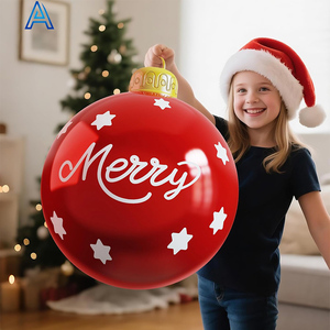 Boule de Noël géante en vinyle PVC gonflable à LED, décoration de jardin, de cour, de porte, de pièce, de toit - Product Image 3