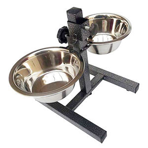 Ayarlanabilir yükseltilmiş Pet besleyici yükseltilmiş h-baz paslanmaz çelik çift çıkarılabilir köpek kase standı besleme istasyonu - Product Image 5
