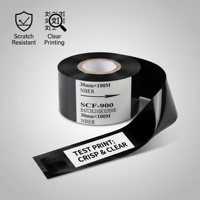 Cinta de Codificación de Fecha Personalizada al por Mayor de Fábrica OEM China, 25mm*100m, Cinta de Estampado en Caliente para Impresoras de Embalajes de Plástico PP PET