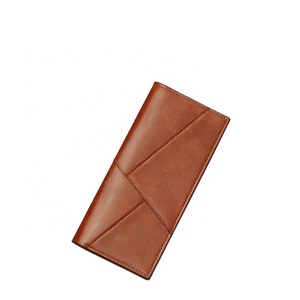 Wholesale Custom Long PU Leather Credit Card Wallet for Men and Women with ID Window Cash Money - Product Image 1